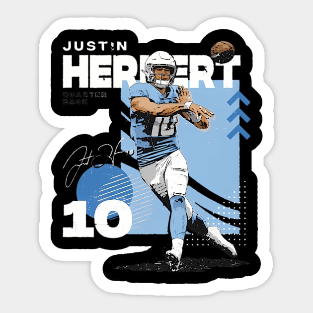 Justin Herbert Los Angeles C Squared Sticker by keng-dela